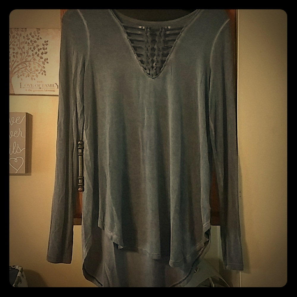 American Eagle soft&sexy weave neck tunic tee